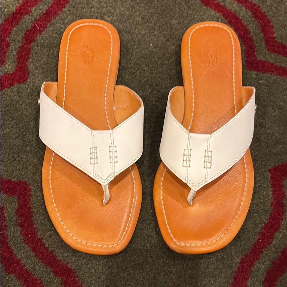 UGG White and Tan Women's Sandals